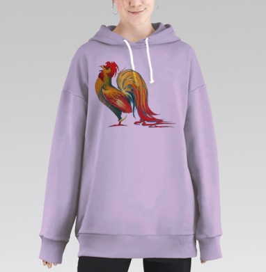 Новогодний петух, Hoodie Long Oversize Fiolet
