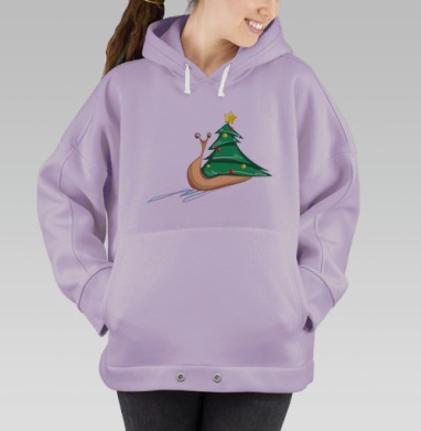 Новогодний улитка с ёлкой – праздничная игрушка, Hoodie Oversize Fiolet