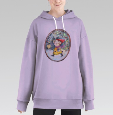 Новый год, Hoodie Long Oversize Fiolet