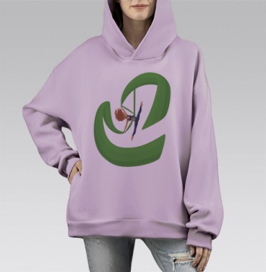 Обрыв на полотнах, Hoodie Mono Fiolet, оверсайз, утепленная