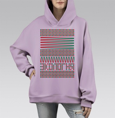 Орнамент Экология, Hoodie Mono Fiolet, оверсайз, утепленная