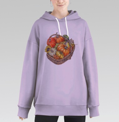Осенние тыквы, Hoodie Long Oversize Fiolet