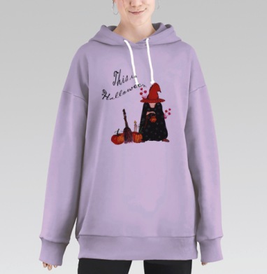 Осенний праздник фэнтези маленький персонаж с фонарём, Hoodie Long Oversize Fiolet