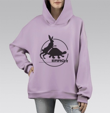 Ошибка 69, Hoodie Mono Fiolet, оверсайз, утепленная