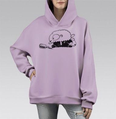 Овцепати, Hoodie Mono Fiolet, оверсайз, утепленная