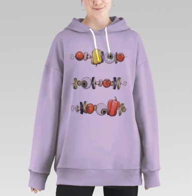Овощи с глазами, Hoodie Long Oversize Fiolet