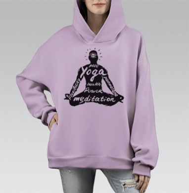 Падмасана, Hoodie Mono Fiolet, оверсайз, утепленная