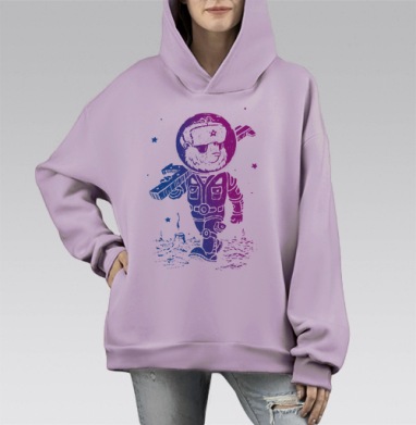 Партизан, Hoodie Mono Fiolet, оверсайз, утепленная