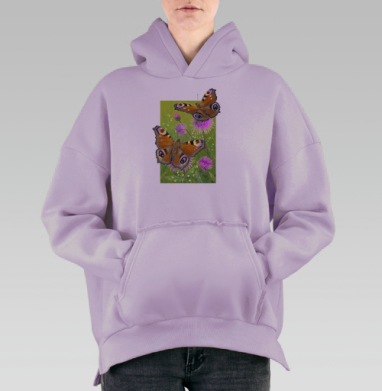 Павлиний глаз, Hoodie Oversize Fiolet, утепленная