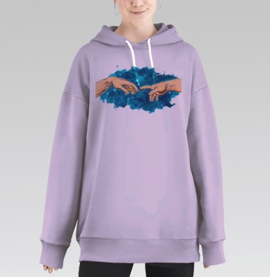 Передача творчества вдохновения через прикосновение пером, Hoodie Long Oversize Fiolet