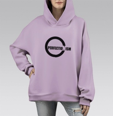 Перфекционизм, Hoodie Mono Fiolet, оверсайз, утепленная