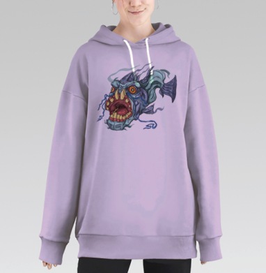Первая, Hoodie Long Oversize Fiolet