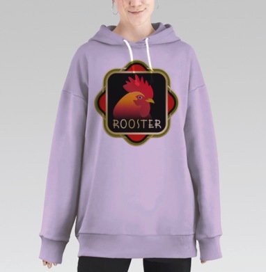 Петух. Символ наступающего года., Hoodie Long Oversize Fiolet