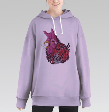 Петух и рок, Hoodie Long Oversize Fiolet
