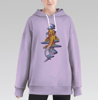 Плывущий кои, Hoodie Long Oversize Fiolet