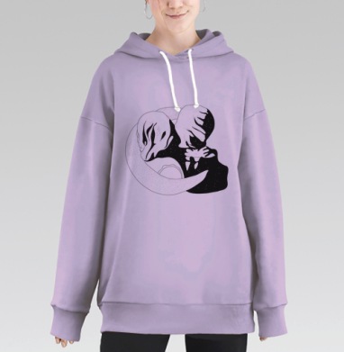 Поцелуй, Hoodie Long Oversize Fiolet