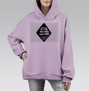 Почему цыпленок перешел дорогу, Hoodie Mono Fiolet, оверсайз, утепленная
