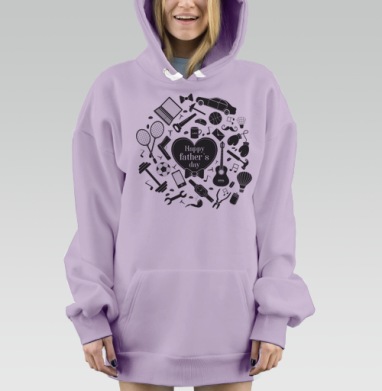 Подарок День Отца Символы Активности и Отдыха, Hoodie Mjhigh Dig Mel, Fiolet, утепленная