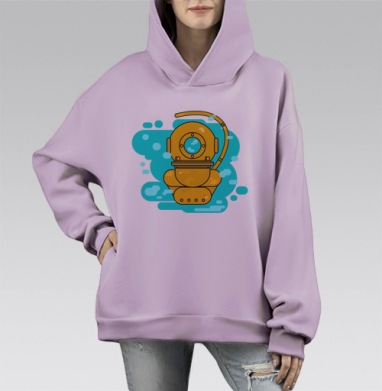 Погружаемся..., Hoodie Mono Fiolet, оверсайз, утепленная