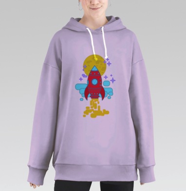 Полет на Луну, Hoodie Long Oversize Fiolet