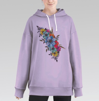 Полевой букет, Hoodie Long Oversize Fiolet