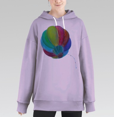 Полосатый воздушный шар, Hoodie Long Oversize Fiolet