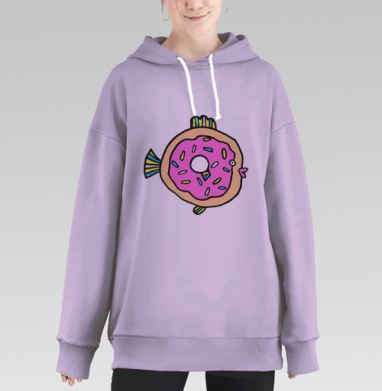 Пончиковая рыба, Hoodie Long Oversize Fiolet