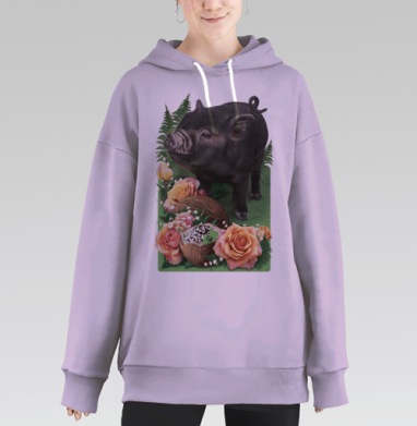 Поросенок, Hoodie Long Oversize Fiolet