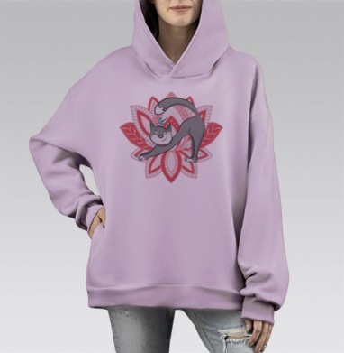 Потягушки, Hoodie Mono Fiolet, оверсайз, утепленная