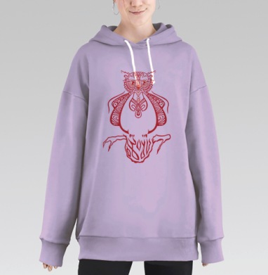 Прекрасная сова, Hoodie Long Oversize Fiolet