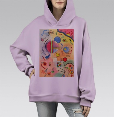 Привет Кандинскому два, Hoodie Mono Fiolet, оверсайз, утепленная