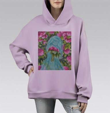 Призрак оранжереи, Hoodie Mono Fiolet, оверсайз, утепленная