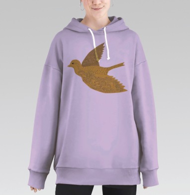 Птица Счастья Русский Орнамент В Иллюстрации, Hoodie Long Oversize Fiolet