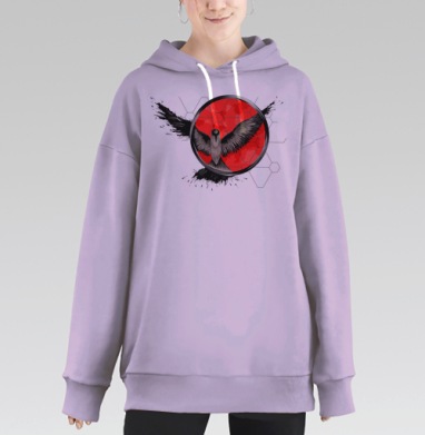 Птичка невеличка, Hoodie Long Oversize Fiolet