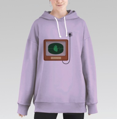 Пульс сердца, Hoodie Long Oversize Fiolet