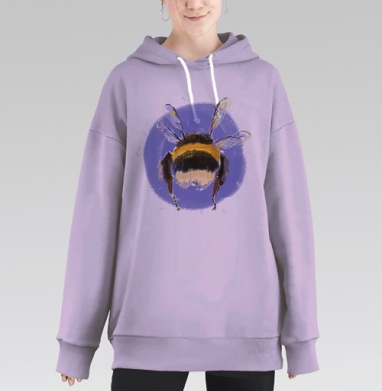 Пушистая попа, Hoodie Long Oversize Fiolet