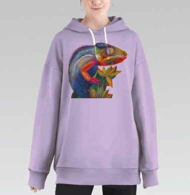 РАДУЖНЫЙ ХАМЕЛЕОН, Hoodie Long Oversize Fiolet