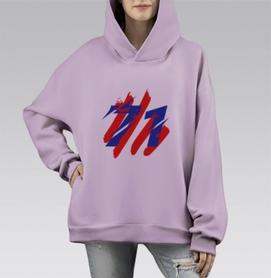 Регион Тула, Hoodie Mono Fiolet, оверсайз, утепленная