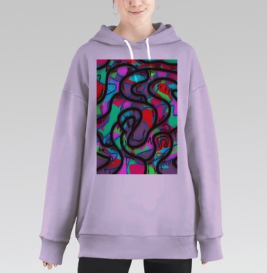 Река красок, Hoodie Long Oversize Fiolet