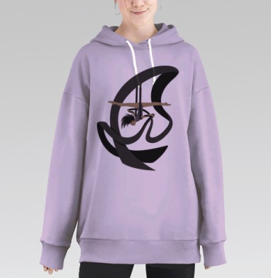 Ролл ап, Hoodie Long Oversize Fiolet