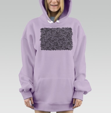 Розы с головой космонавта в шлеме необычная мужская графика, Hoodie Mjhigh Dig Mel, Fiolet, утепленная