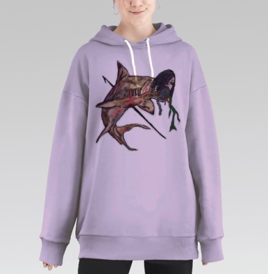 Рыба-мутант, Hoodie Long Oversize Fiolet