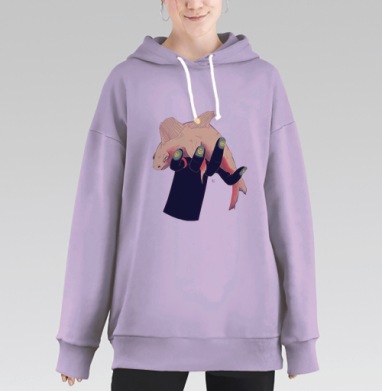 Рыбка, Hoodie Long Oversize Fiolet