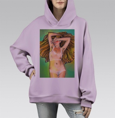 Рыжая дева, Hoodie Mono Fiolet, оверсайз, утепленная