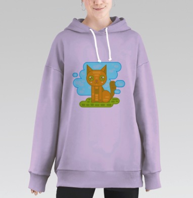 Рыжий котенок, Hoodie Long Oversize Fiolet