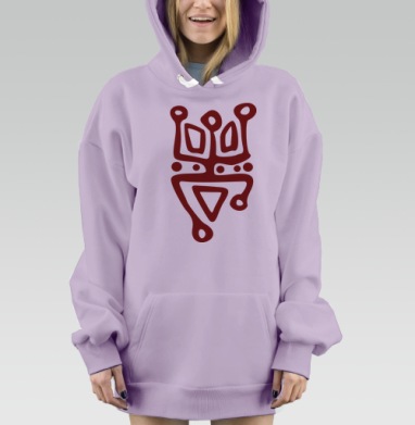 Сакральный шаманский символ Танец Огины танец огня, Hoodie Mjhigh Dig Mel, Fiolet, утепленная