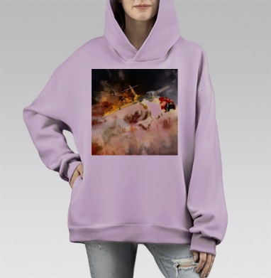 Самоделка e2226_epik18.jpg, Hoodie Mono Fiolet, оверсайз, утепленная