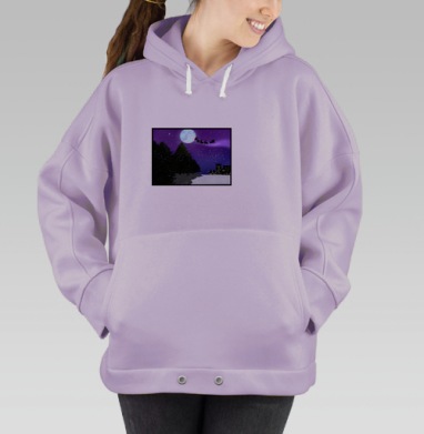 Санта на санях упряжка магия зимней ночи, Hoodie Oversize Fiolet