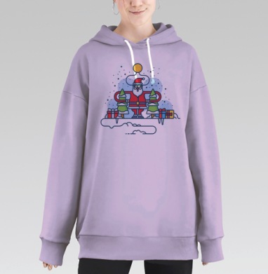 Санта подчиняется Луне, Hoodie Long Oversize Fiolet