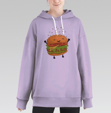 Счастливый бургер, Hoodie Long Oversize Fiolet